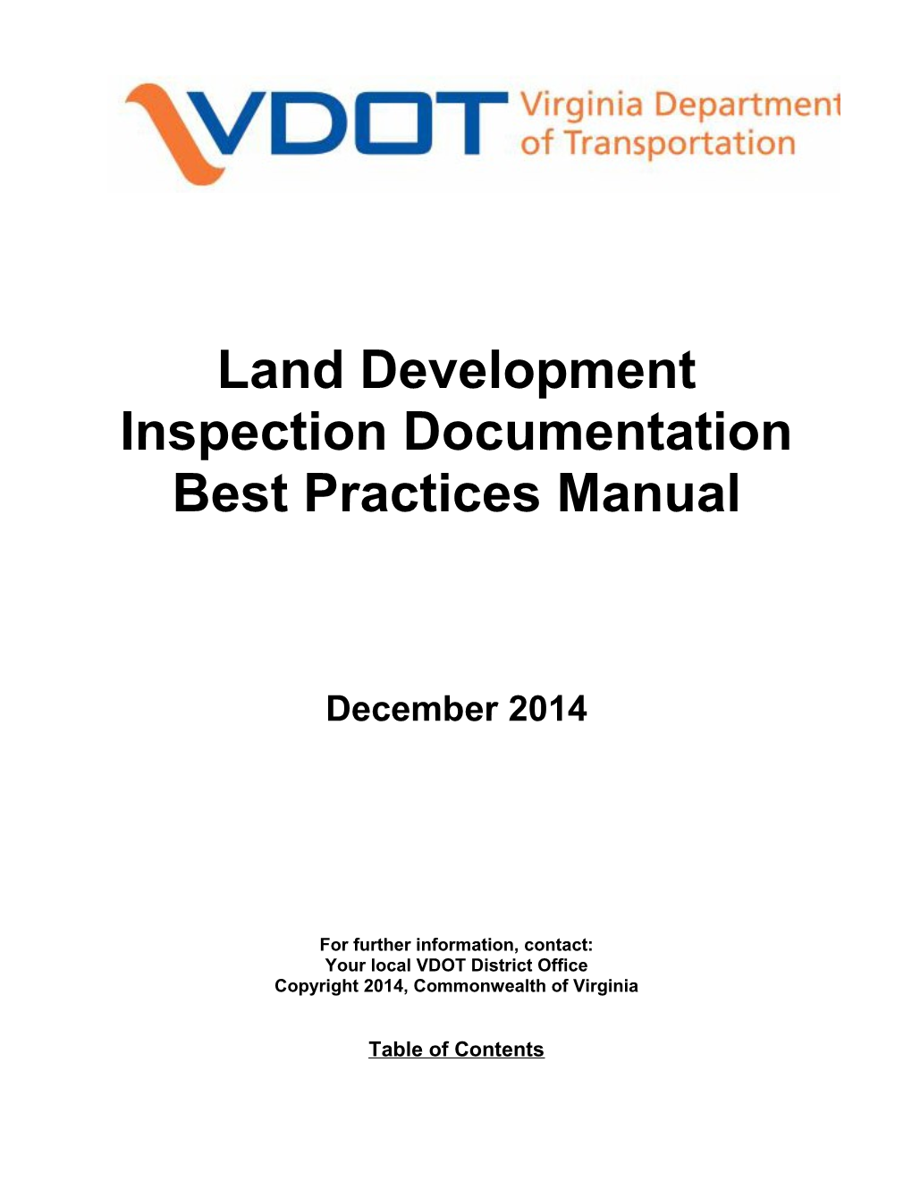 Secondary Street Inspection Manual