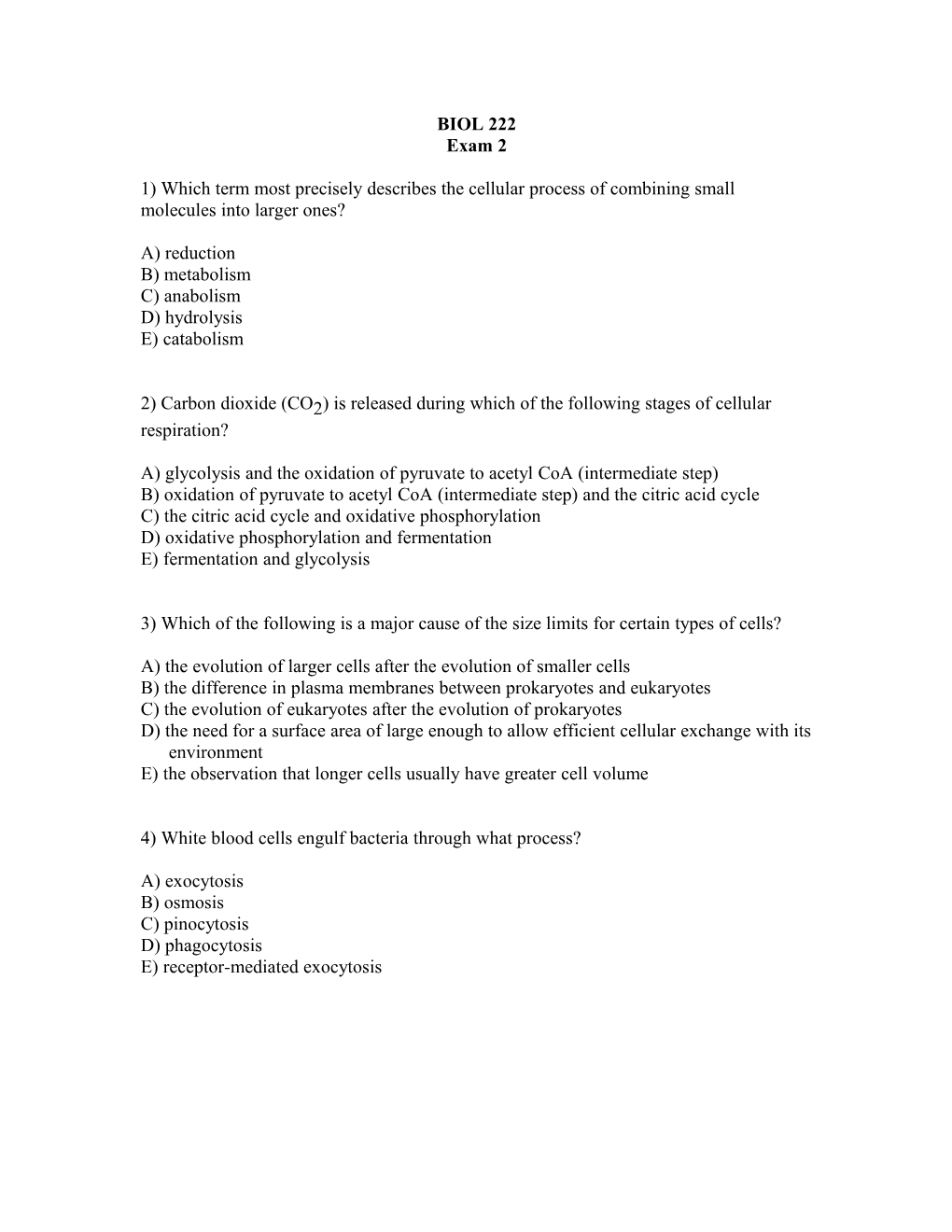 14) Which of the Following Is a Major Cause of the Size Limits for Certain Types of Cells