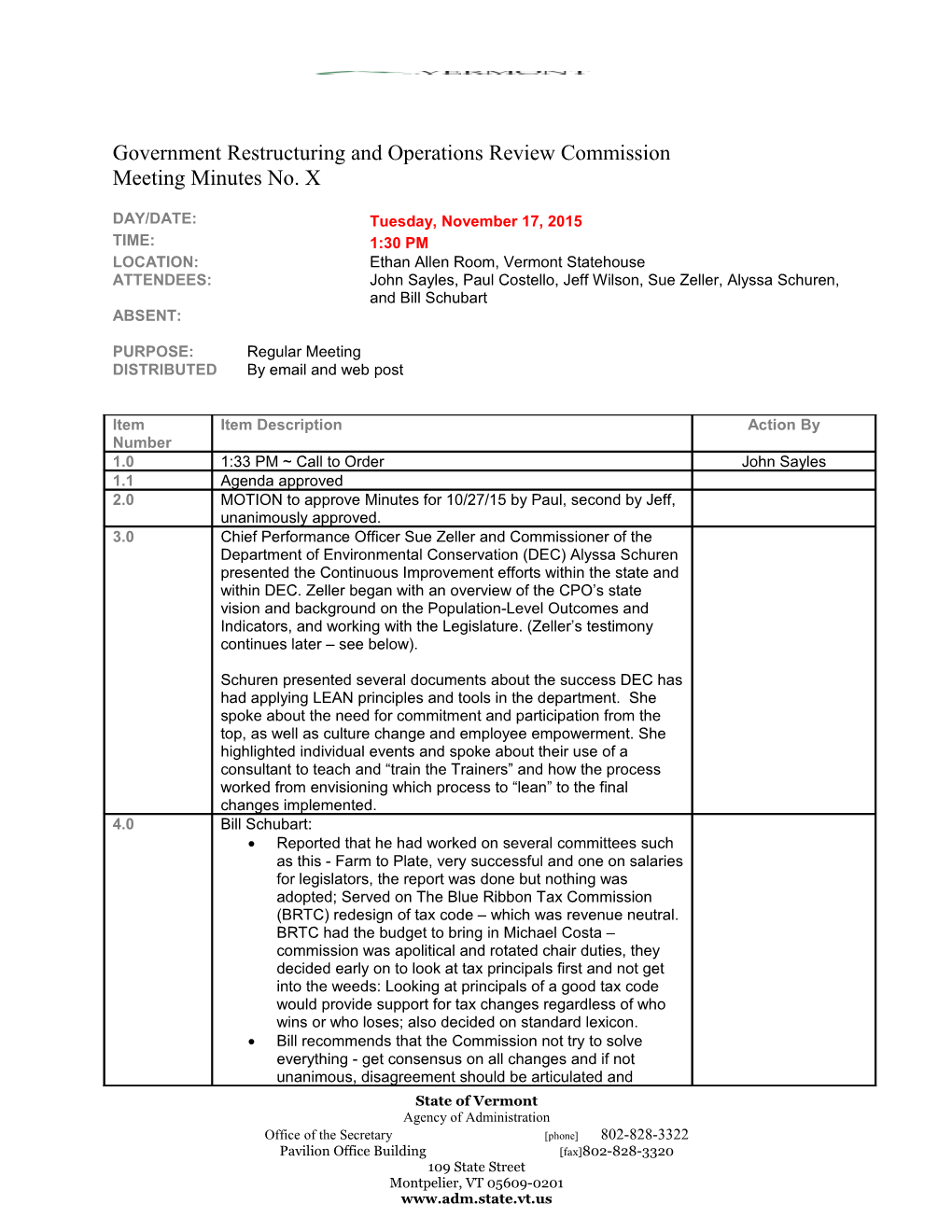 Government Restructuring and Operations Review Commission