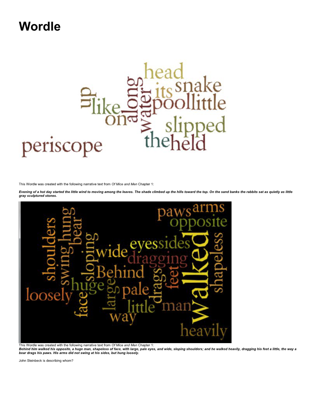 Ideas for Other Wordles?