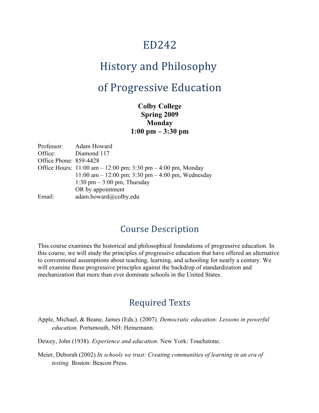History and Philosophy