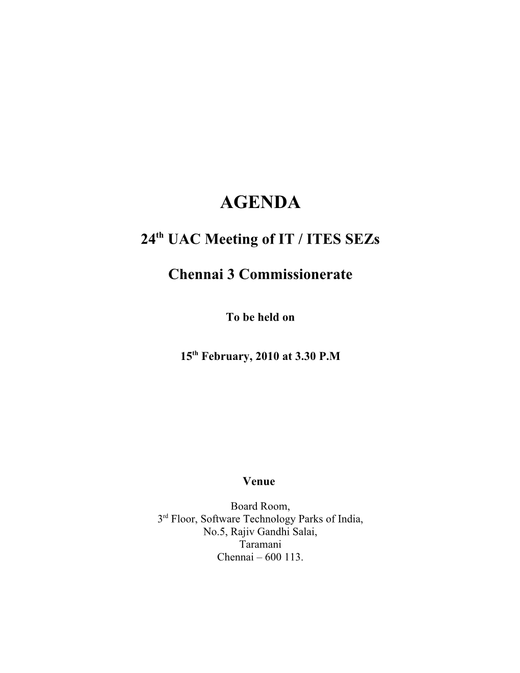 24Th UAC Meeting of IT / ITES Sezs