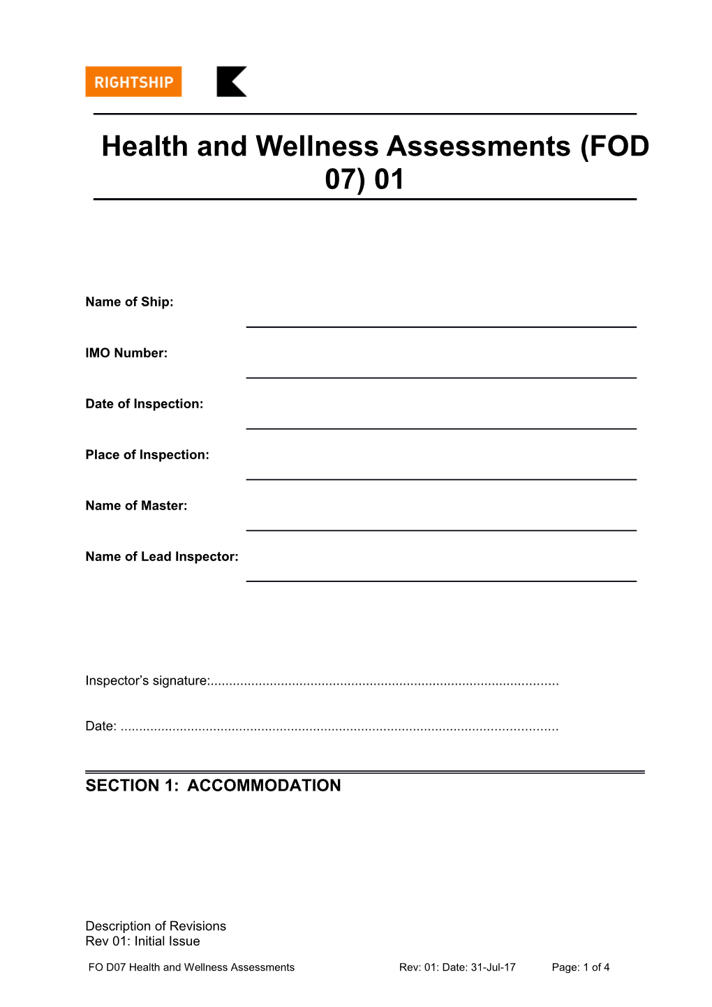 FO D07 Health and Wellness Assessments Rev 01