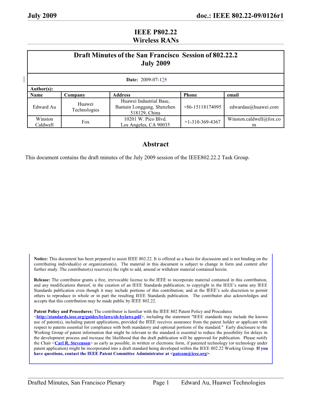 Wireless Regional Area Networks s1