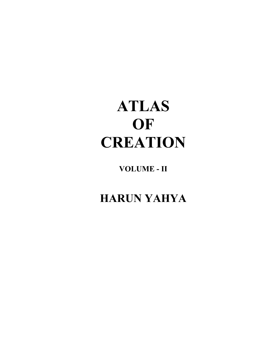 Atlas of Creation / Volume-Ii