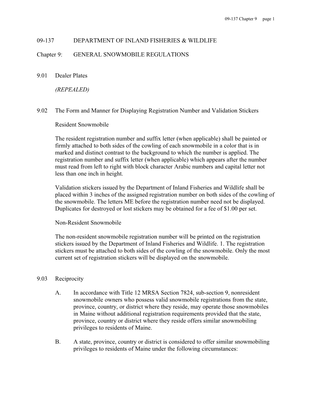 09-137 Department of Inland Fisheries & Wildlife s1