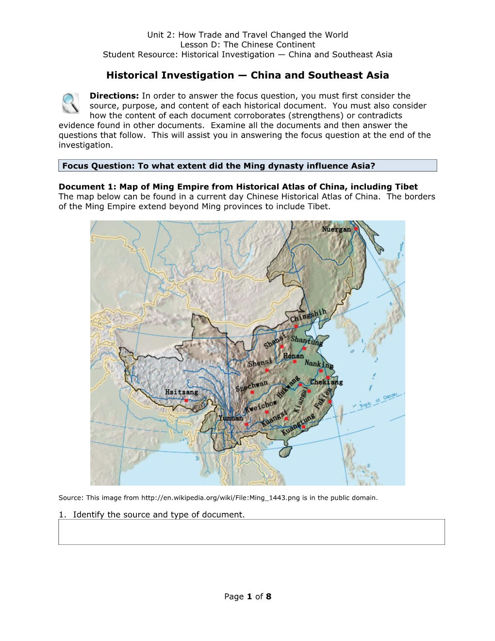 Ming Exploration Historical Investigation