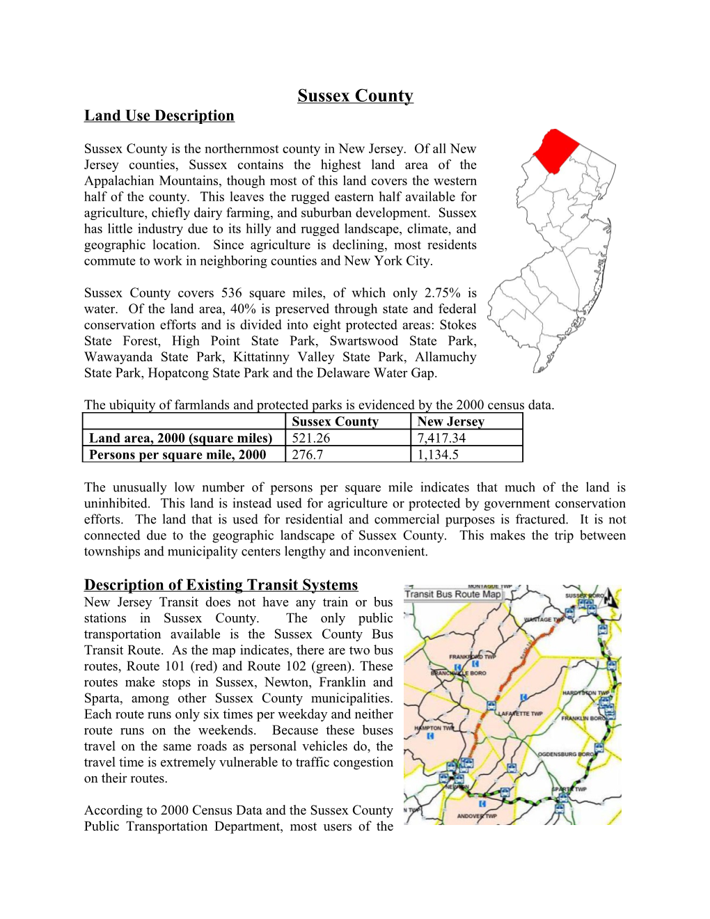 Land Use Description