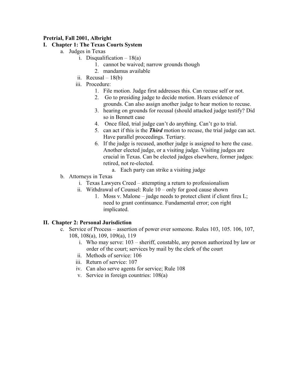 I. Chapter 1: the Texas Courts System