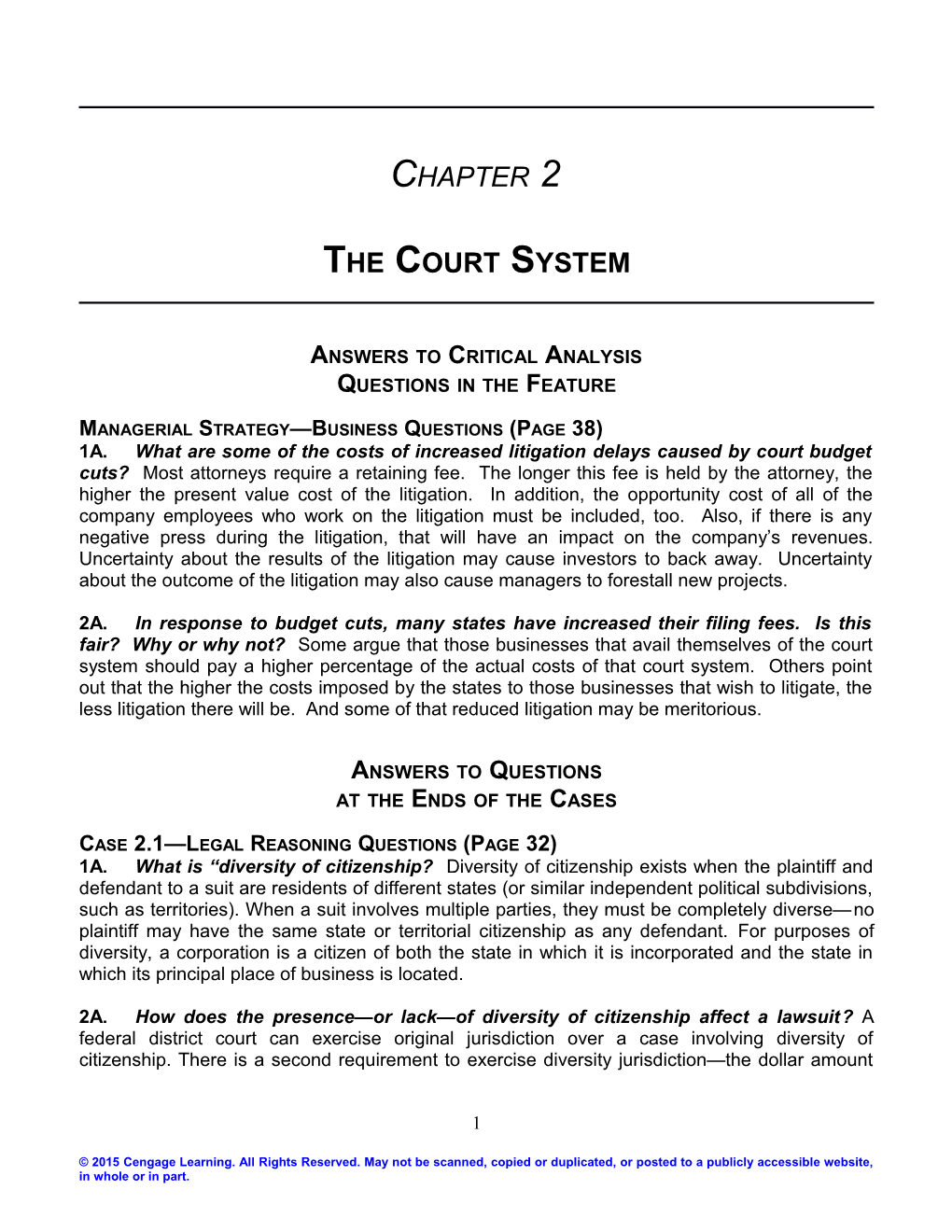 Chapter 2: the Court System 9