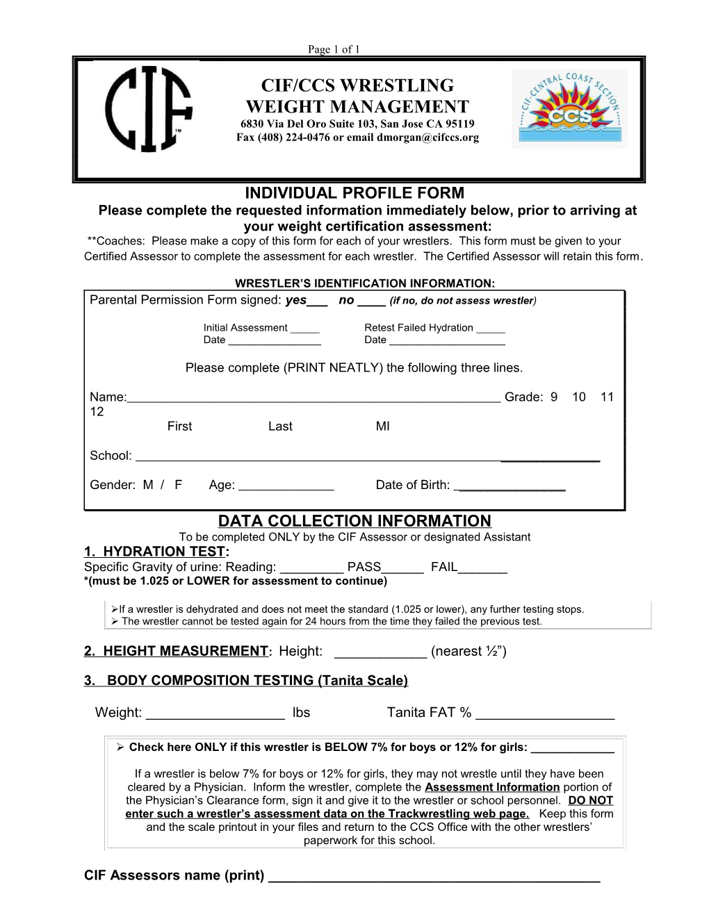 Individual Profile Form