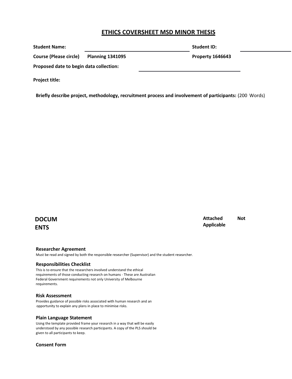 Ethics Coversheet Msd Minorthesis