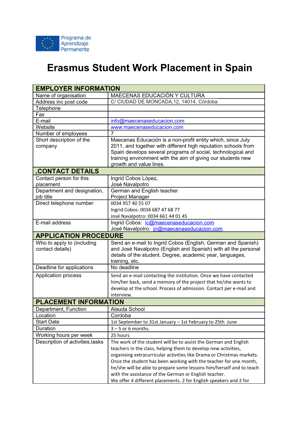 Erasmus Student Work Placement in the UK s10