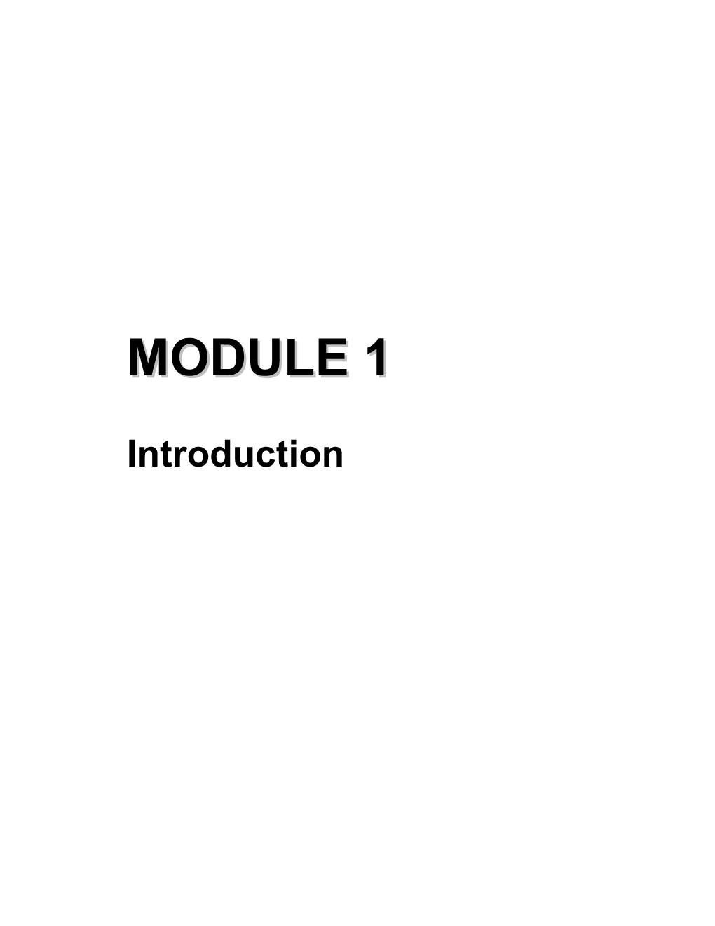 Module 1: Introduction s1