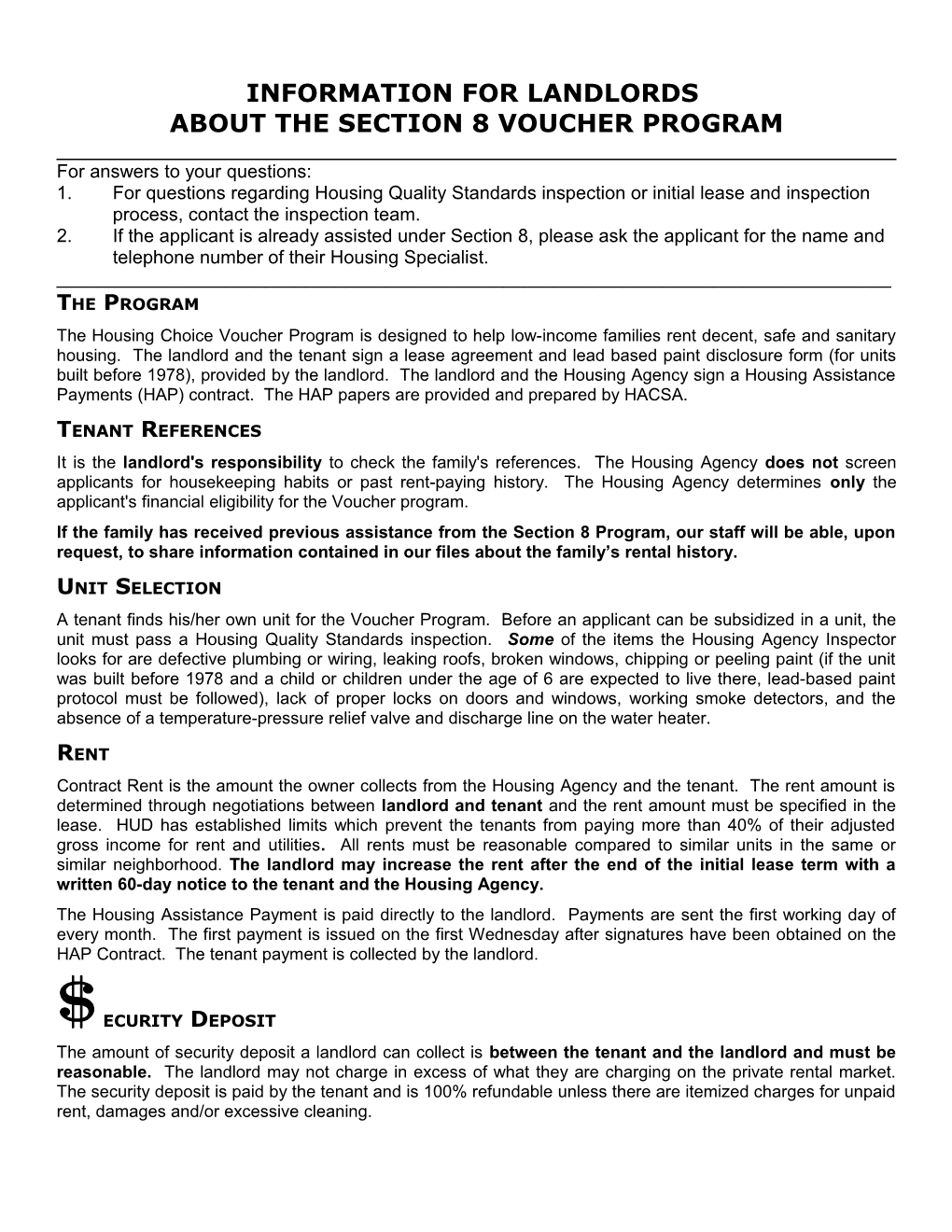 About the Section 8 Voucher Program