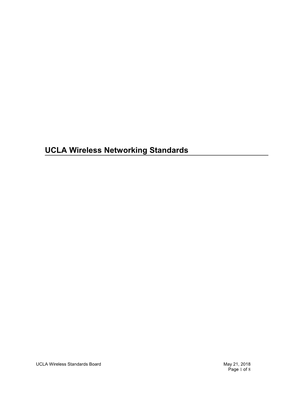 UCLA Wireless Networking Standards and Guidelines