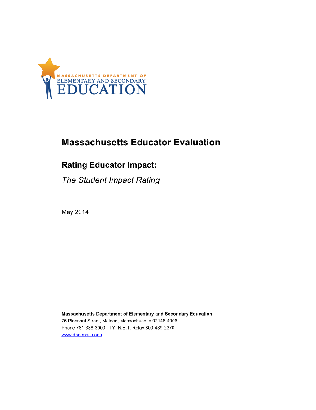 Rating Educator Impact - MA Educator Evaluation