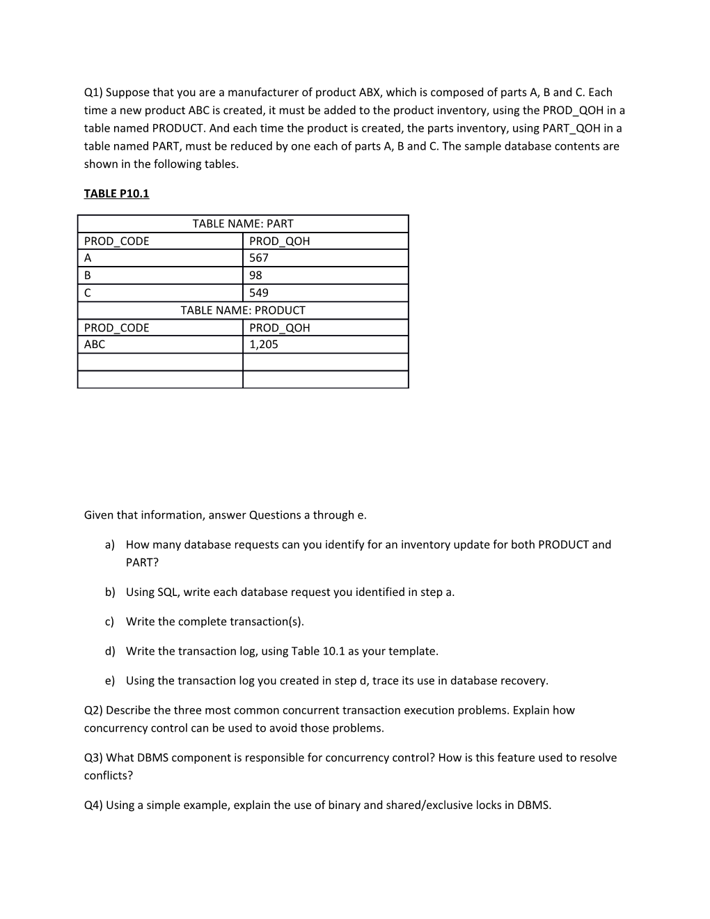 Given That Information, Answer Questions a Through E