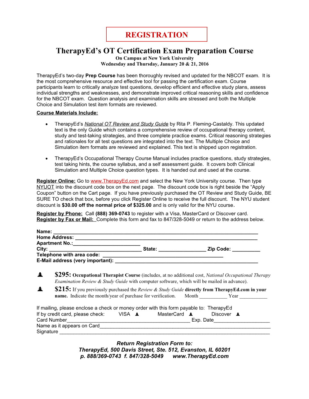 Therapyed Sot Certification Exam Preparation Course
