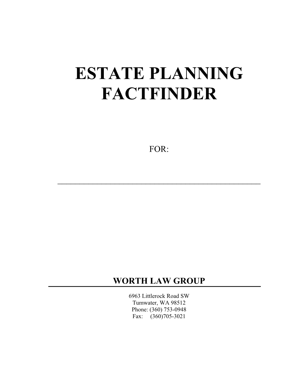 Estate Planning Factfinder