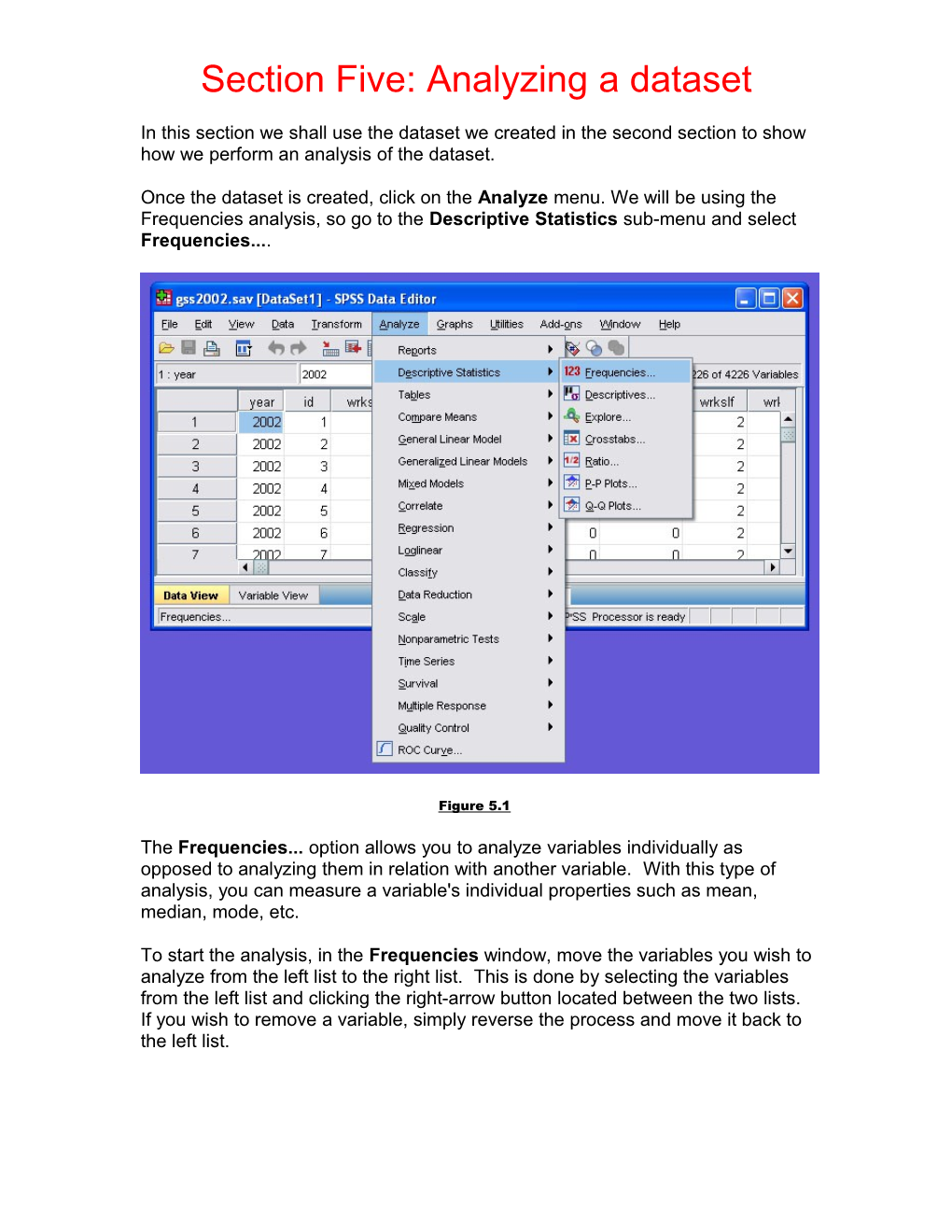 Section Five: Analyzing a Dataset