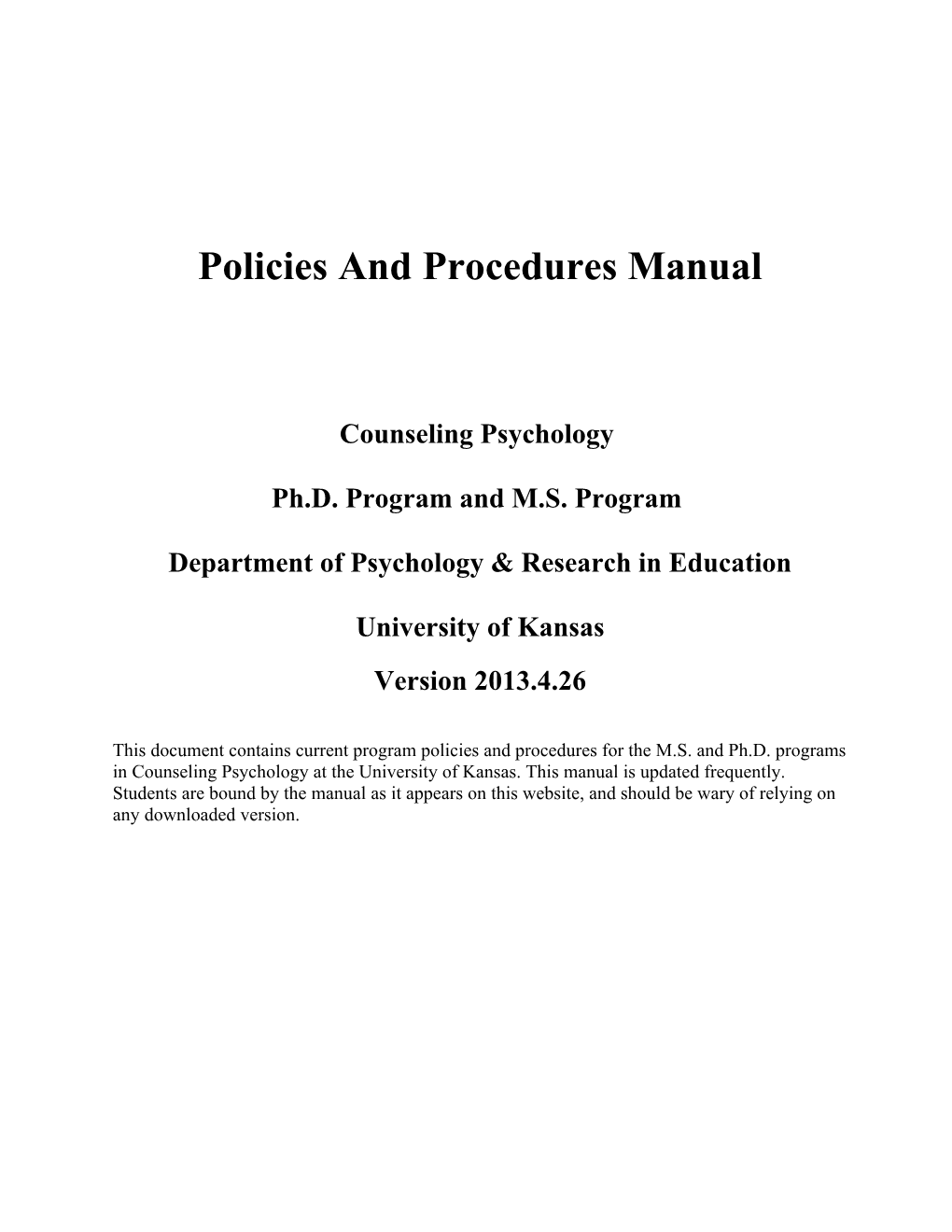 Policies and Procedures Manual s1