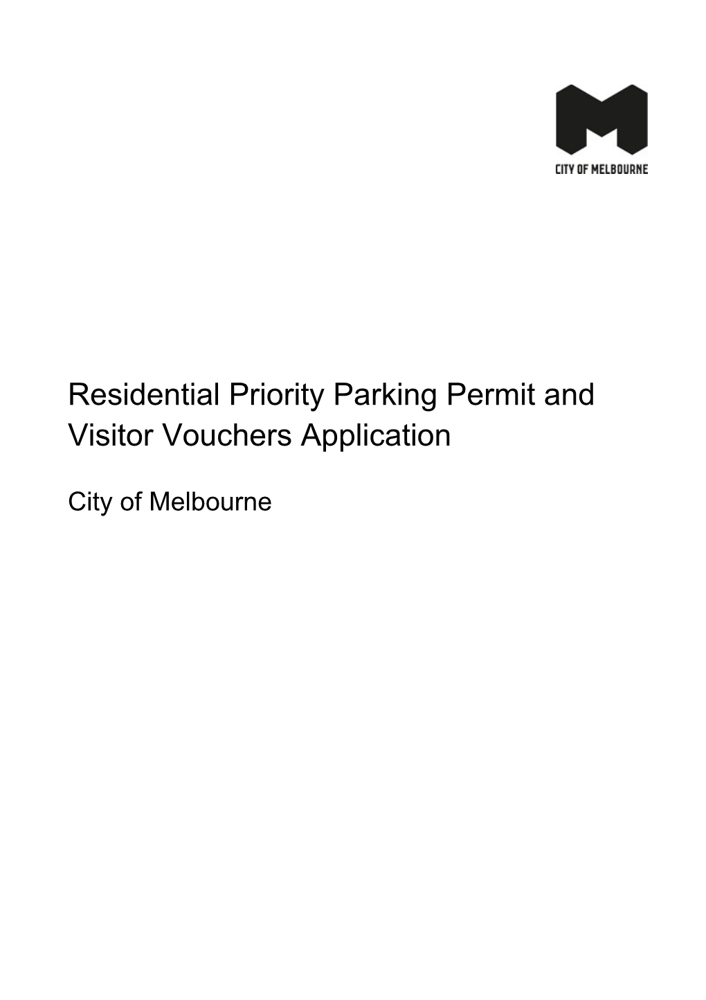 Residential Priority Parking Permit and Visitor Vouchers Application
