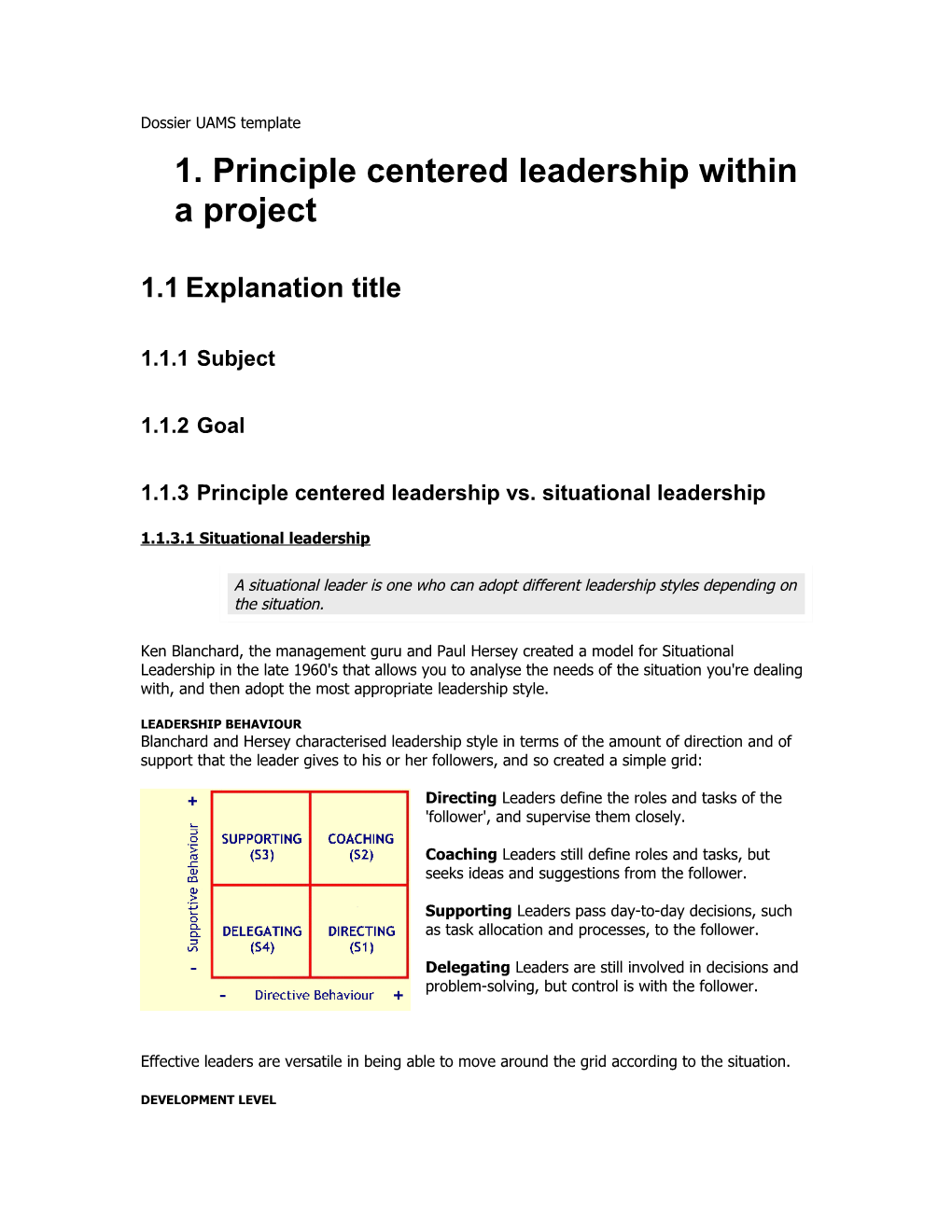 1. Principle Centered Leadership Within a Project