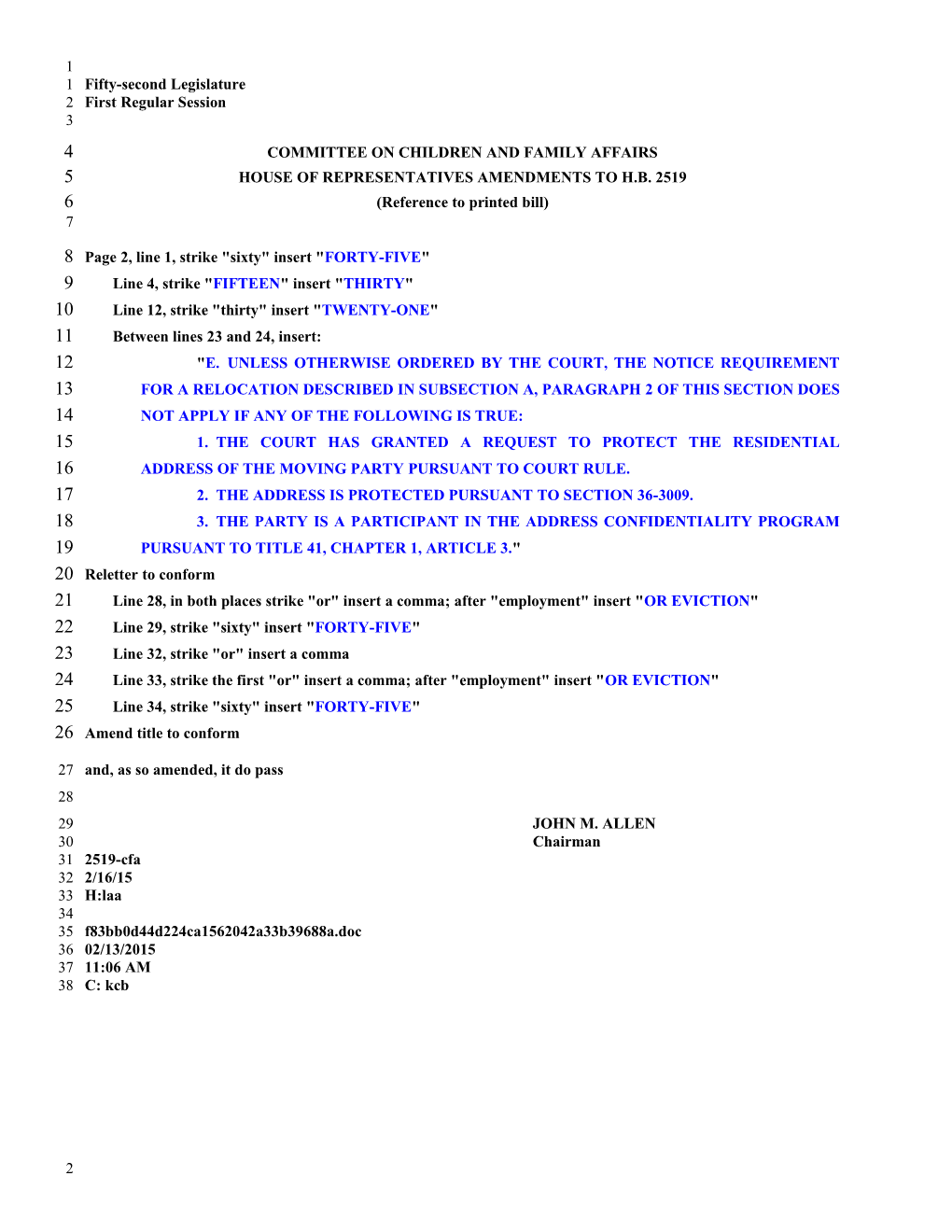 House Committee Amendment s1