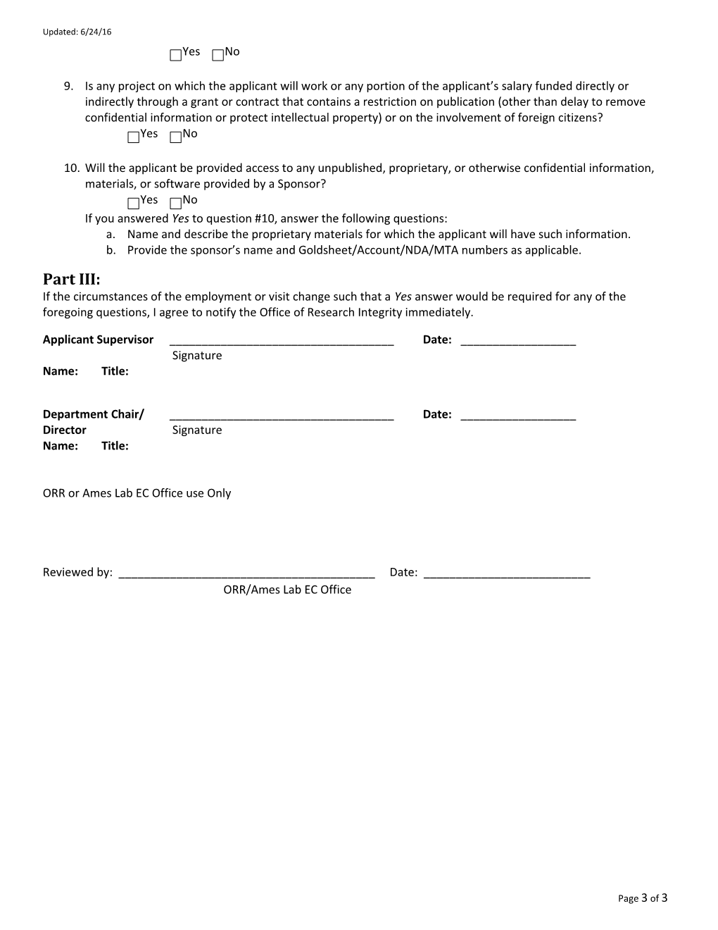 Iowa State University Export Control Worksheet