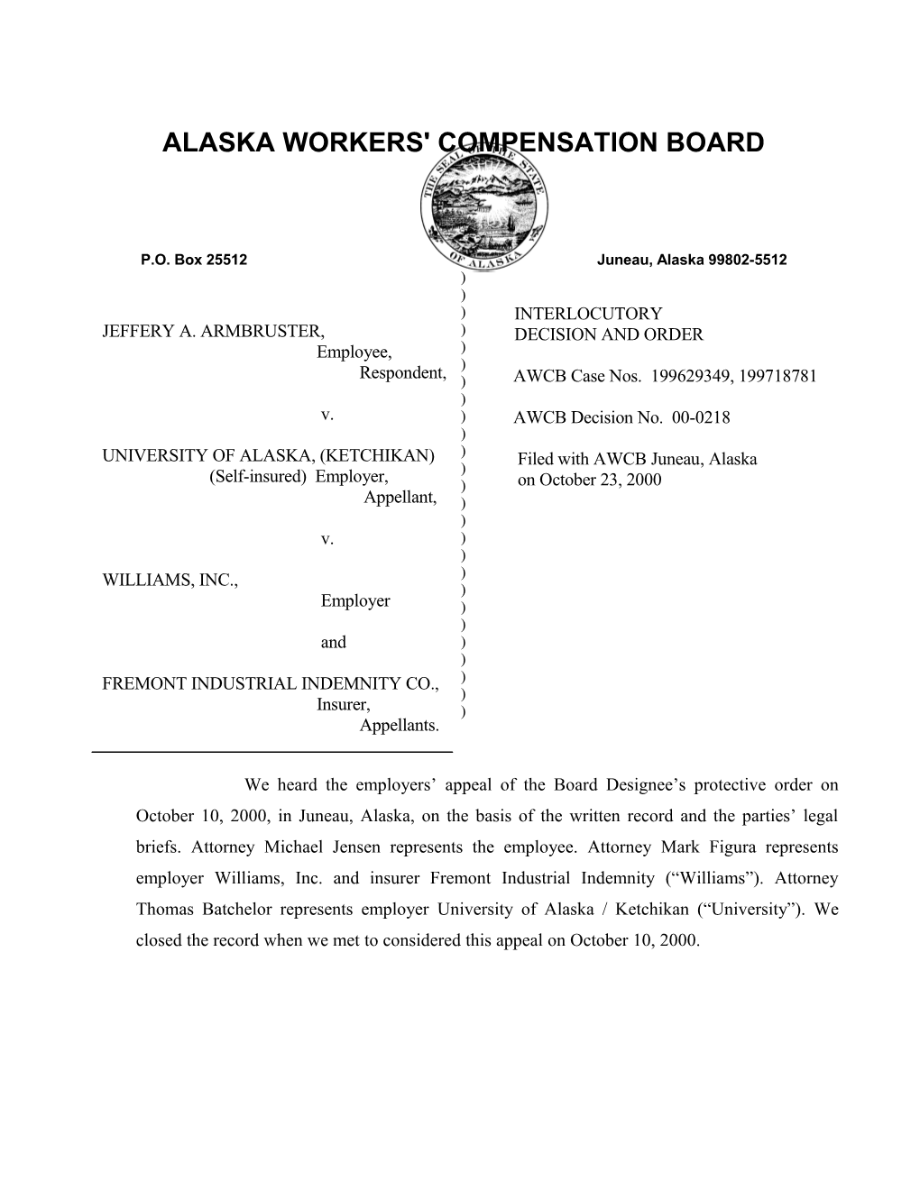 Alaska Workers' Compensation Board s37