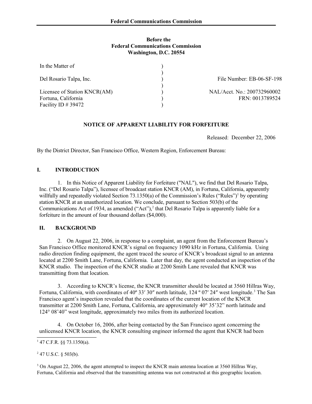 Notice of Apparent Liability for Forfeiture s16