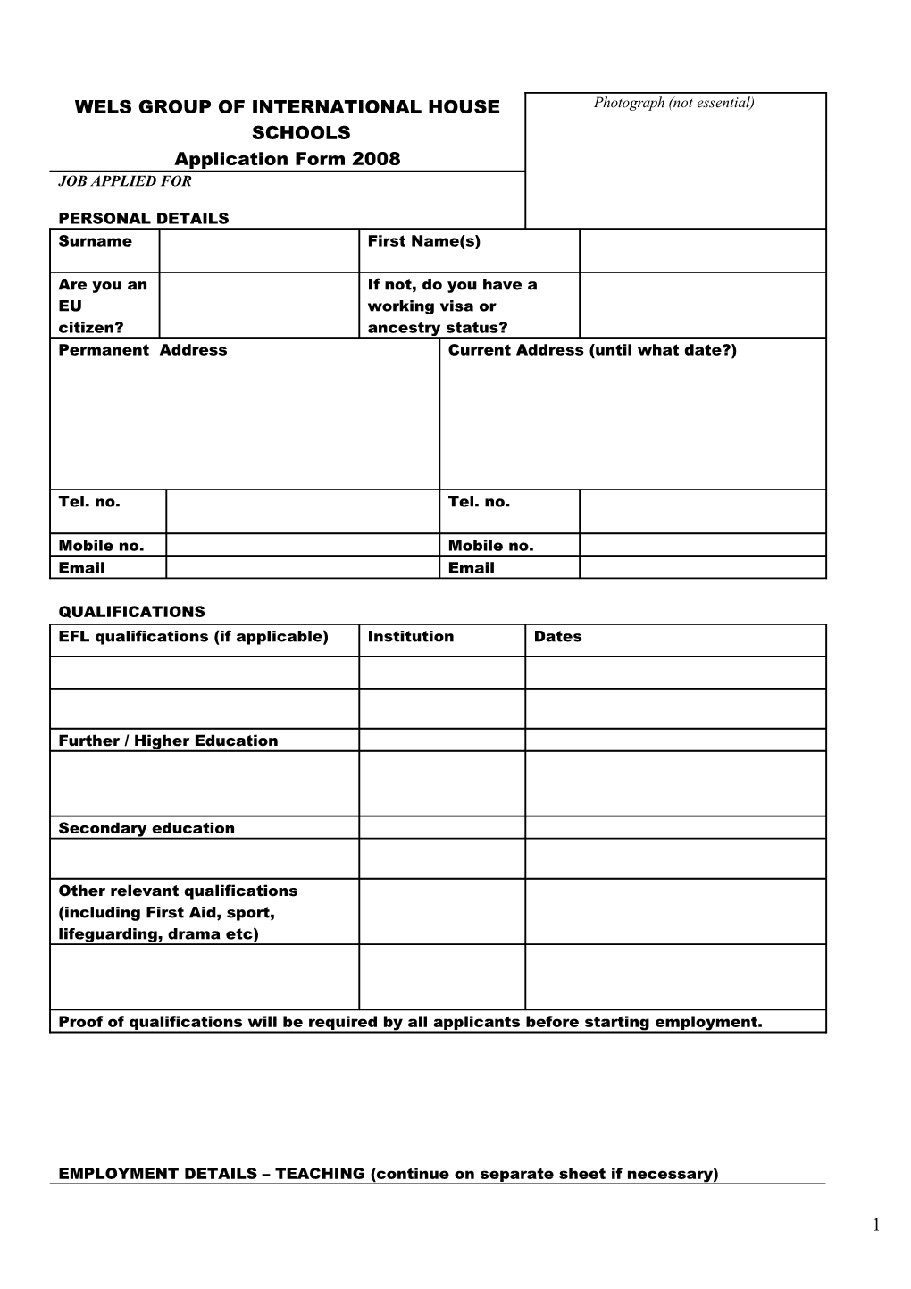 Teacher Application Form s2