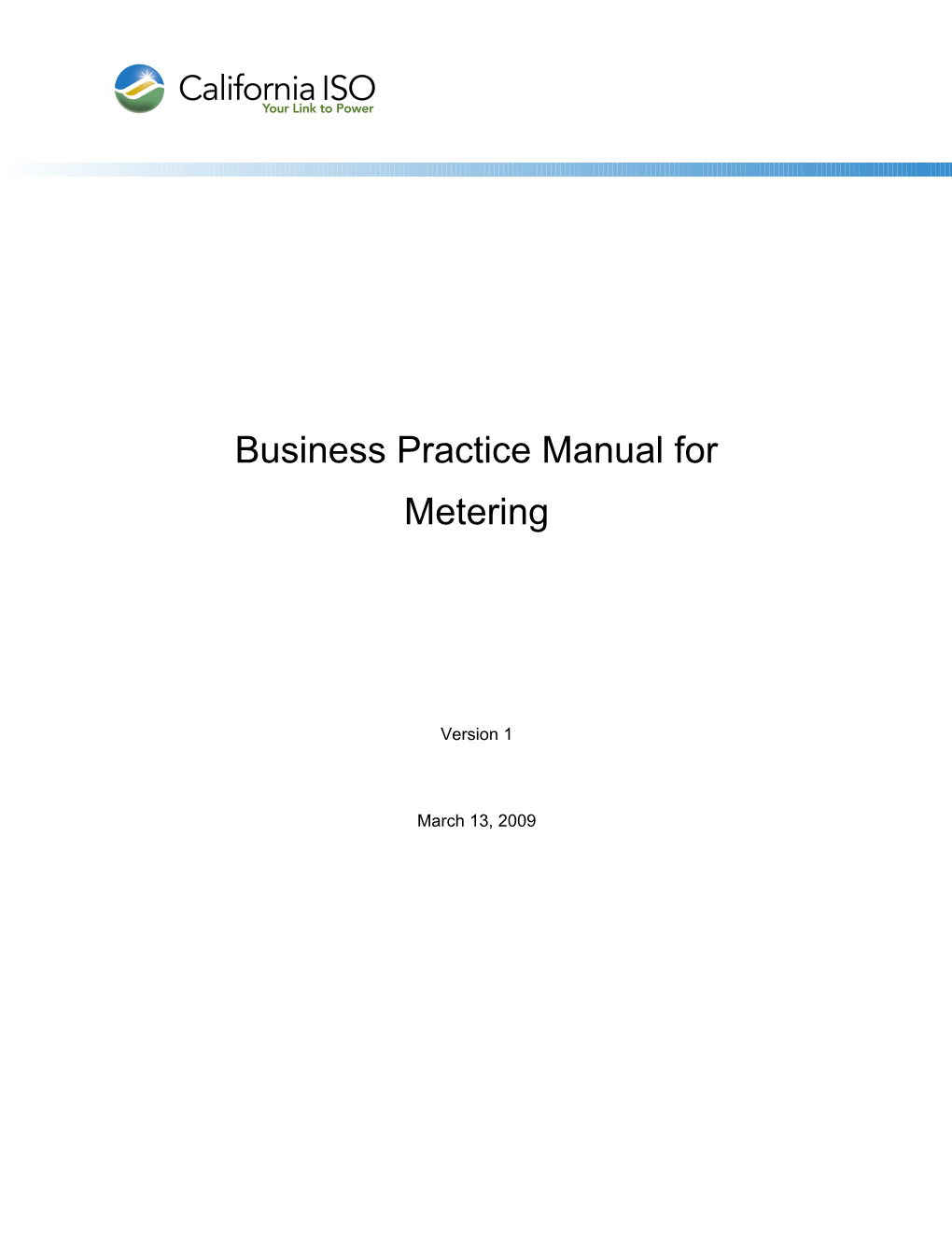 CAISO Business Practice Manual BPM for Metering s3