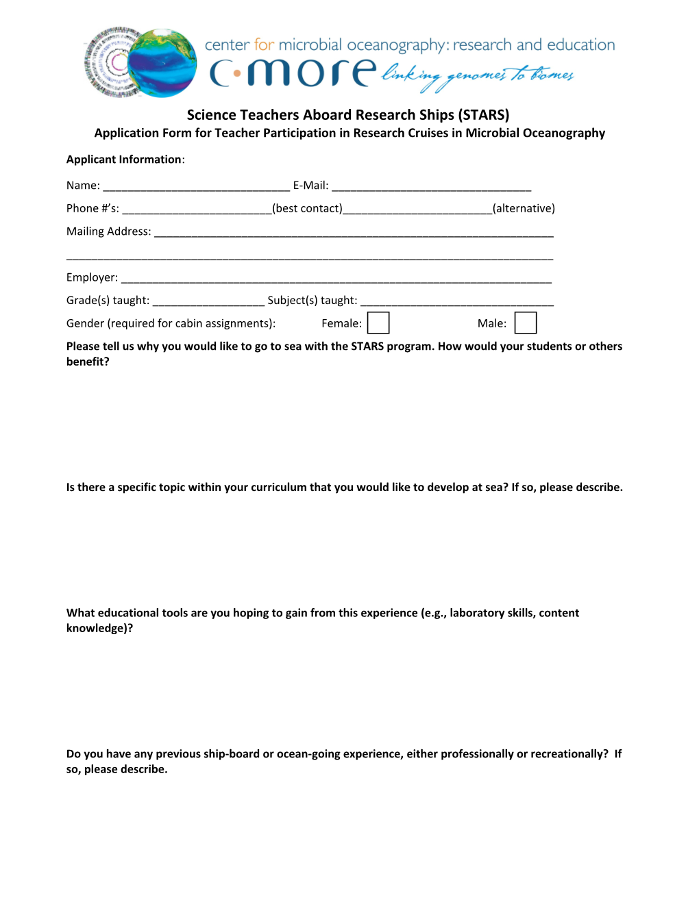 C-MORE Mini-Grant Application Form