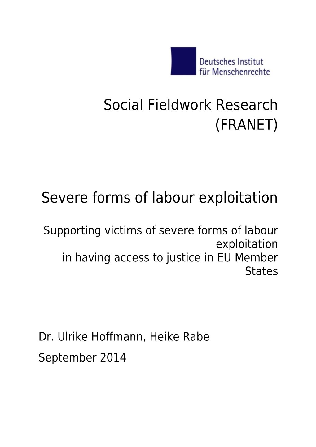 Social Fieldwork Research (FRANET)