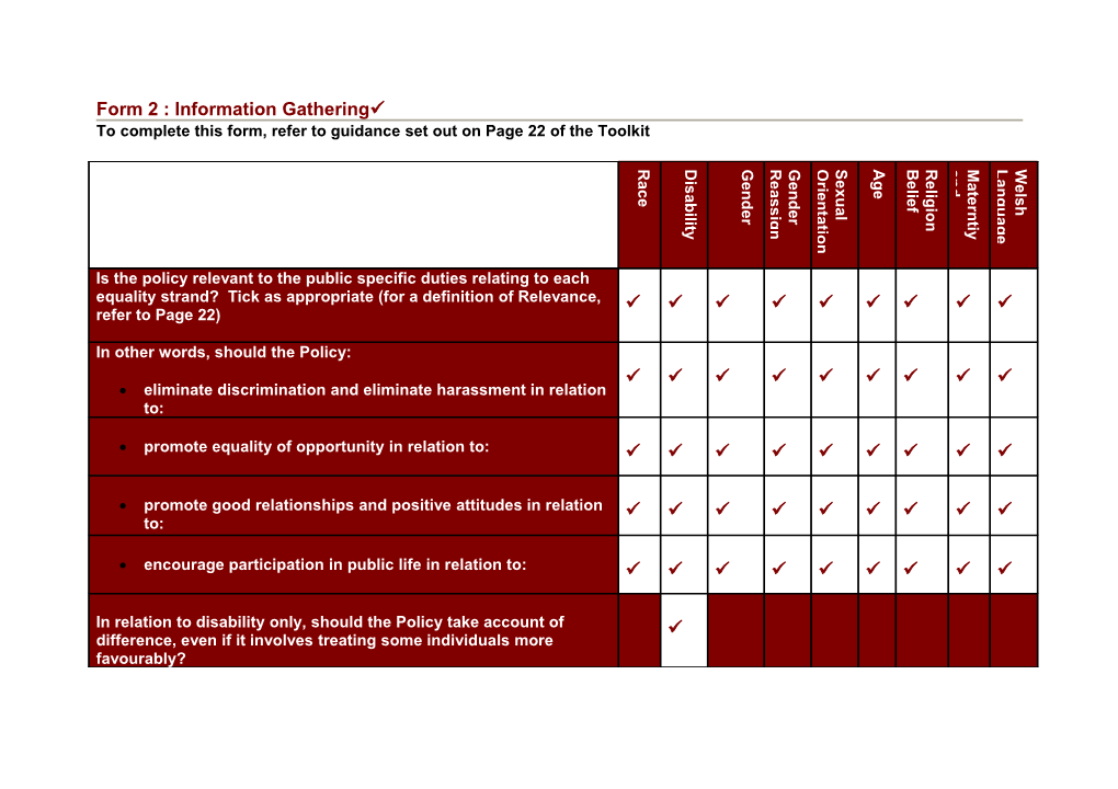 Form Two Information Gathering