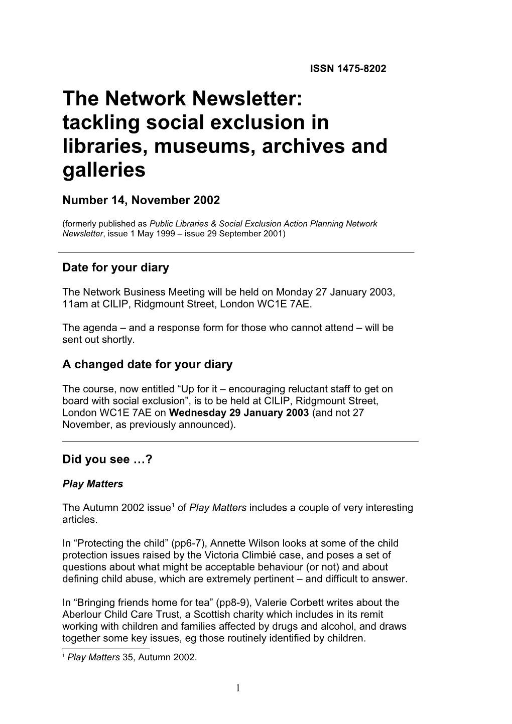 Tackling Social Exclusion in Libraries, Museums, Archives and Galleries