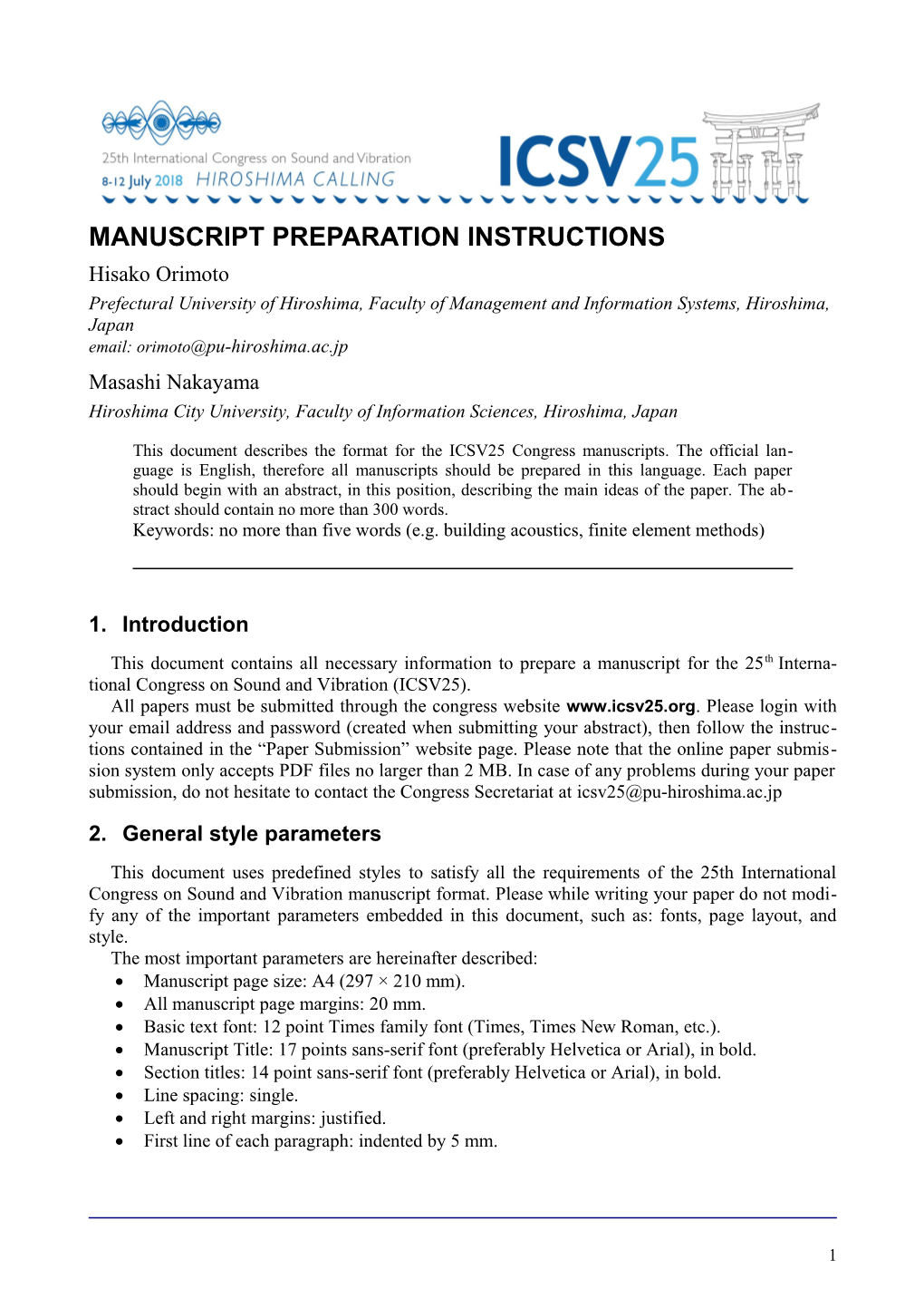 Manuscript Preparation Instructions