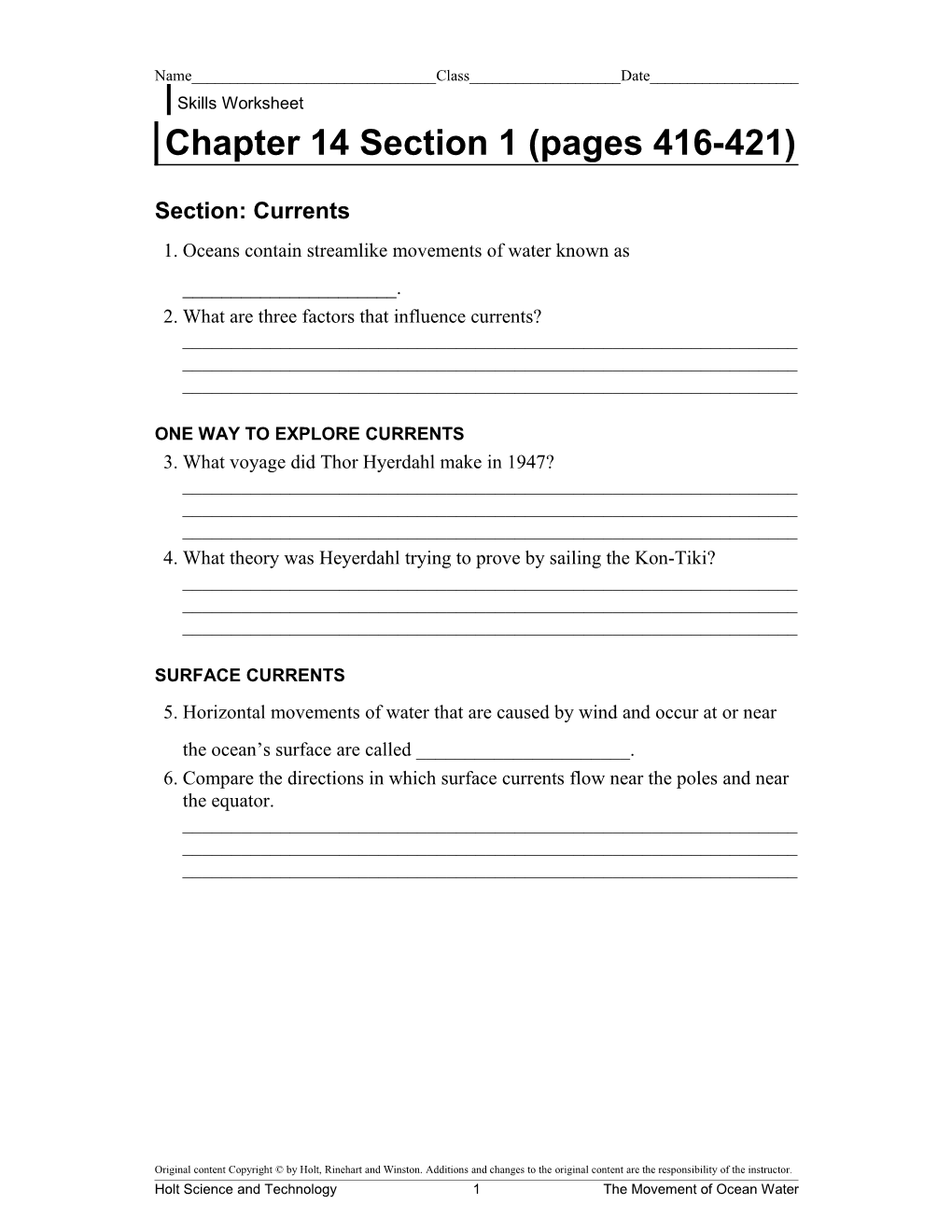 Chapter 14 Section 1 (Pages 416-421)