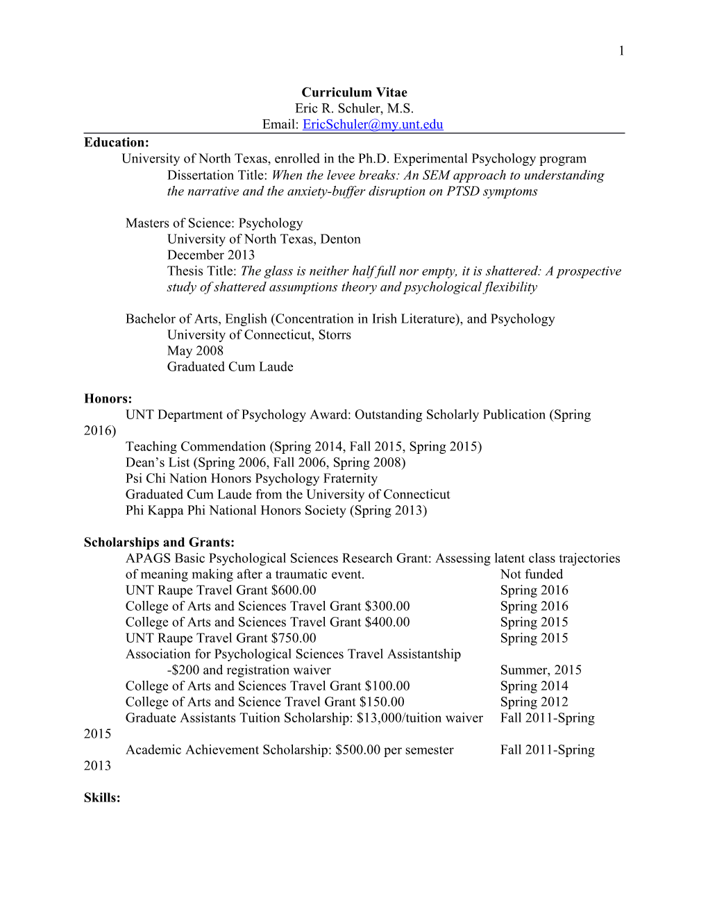 Curriculum Vitae s539