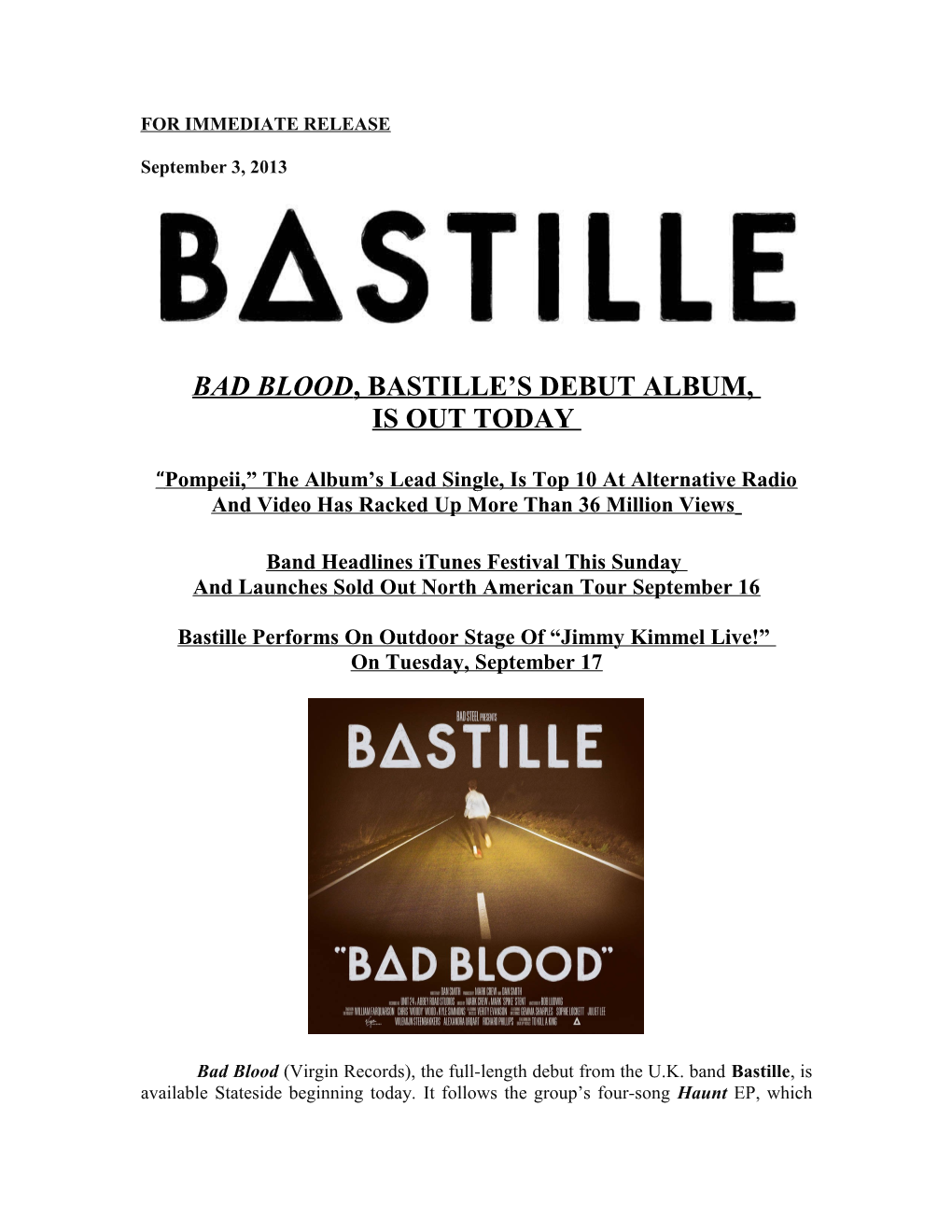 Bad Blood, Bastille S Debut ALBUM