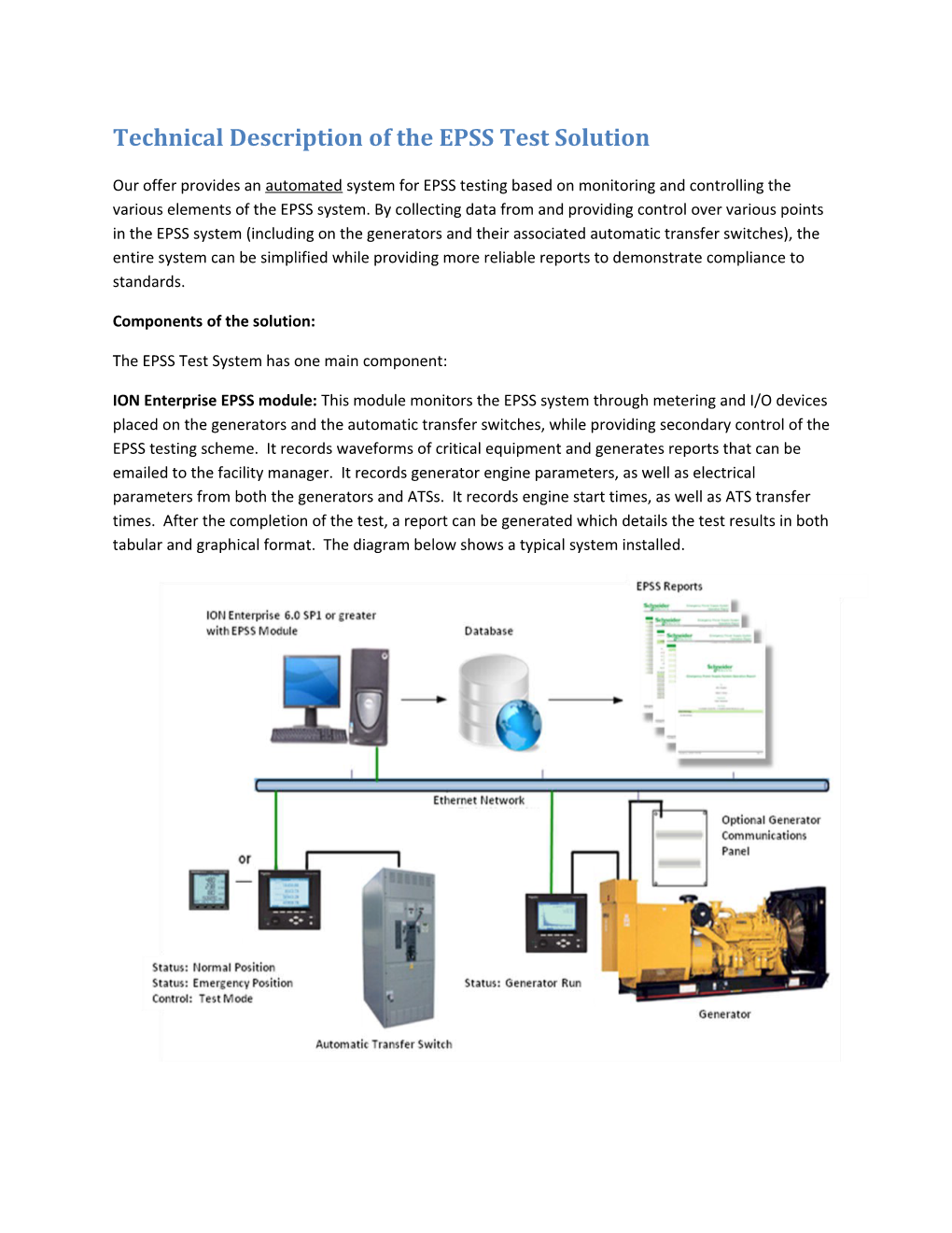 Technical Description of the EPSS Test Solution