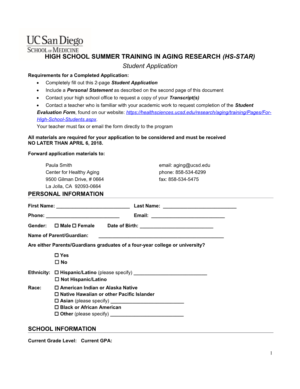 Summer Undergraduate Research Fellowship Application for 1997