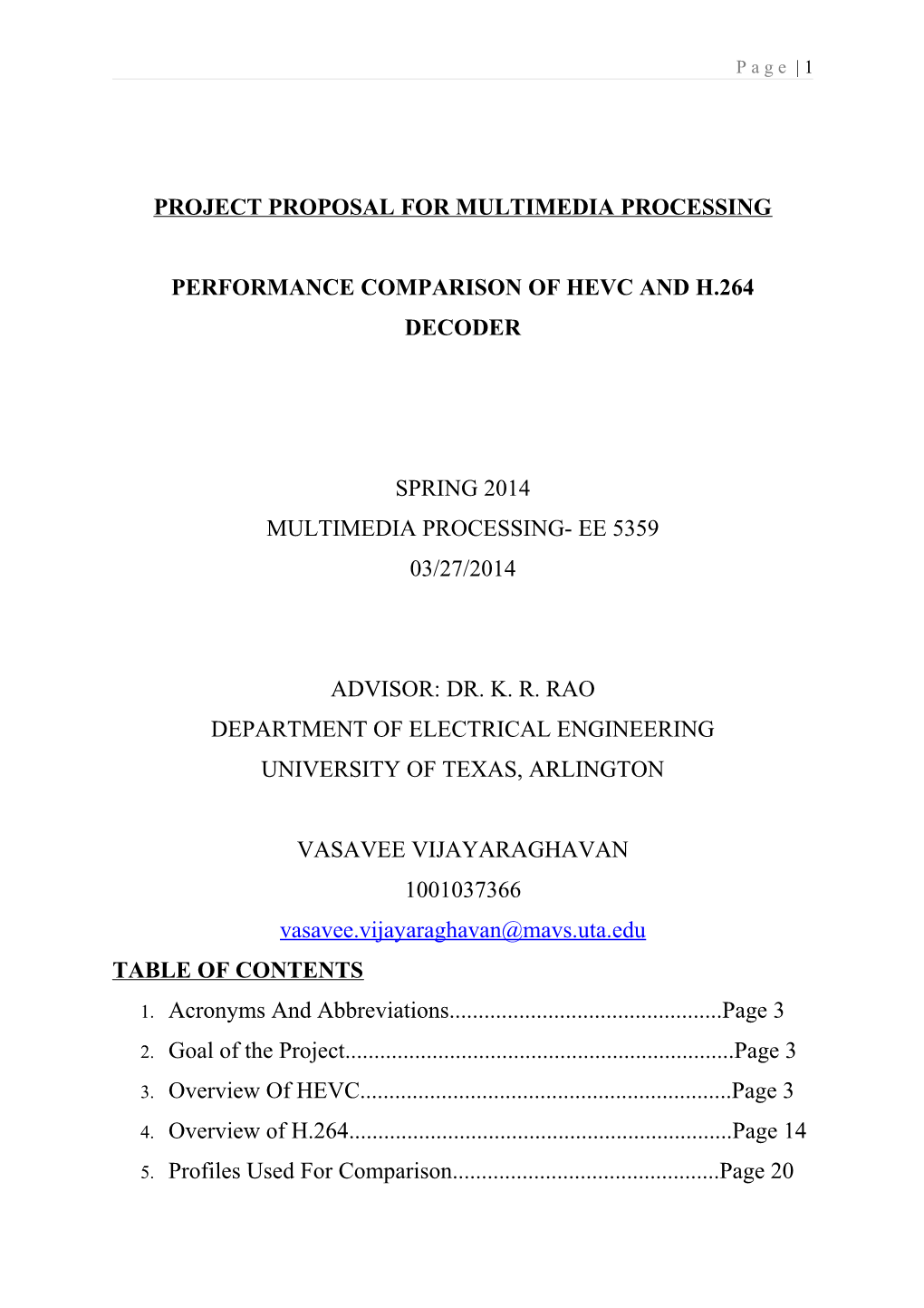 Project Proposal for Multimedia Processing