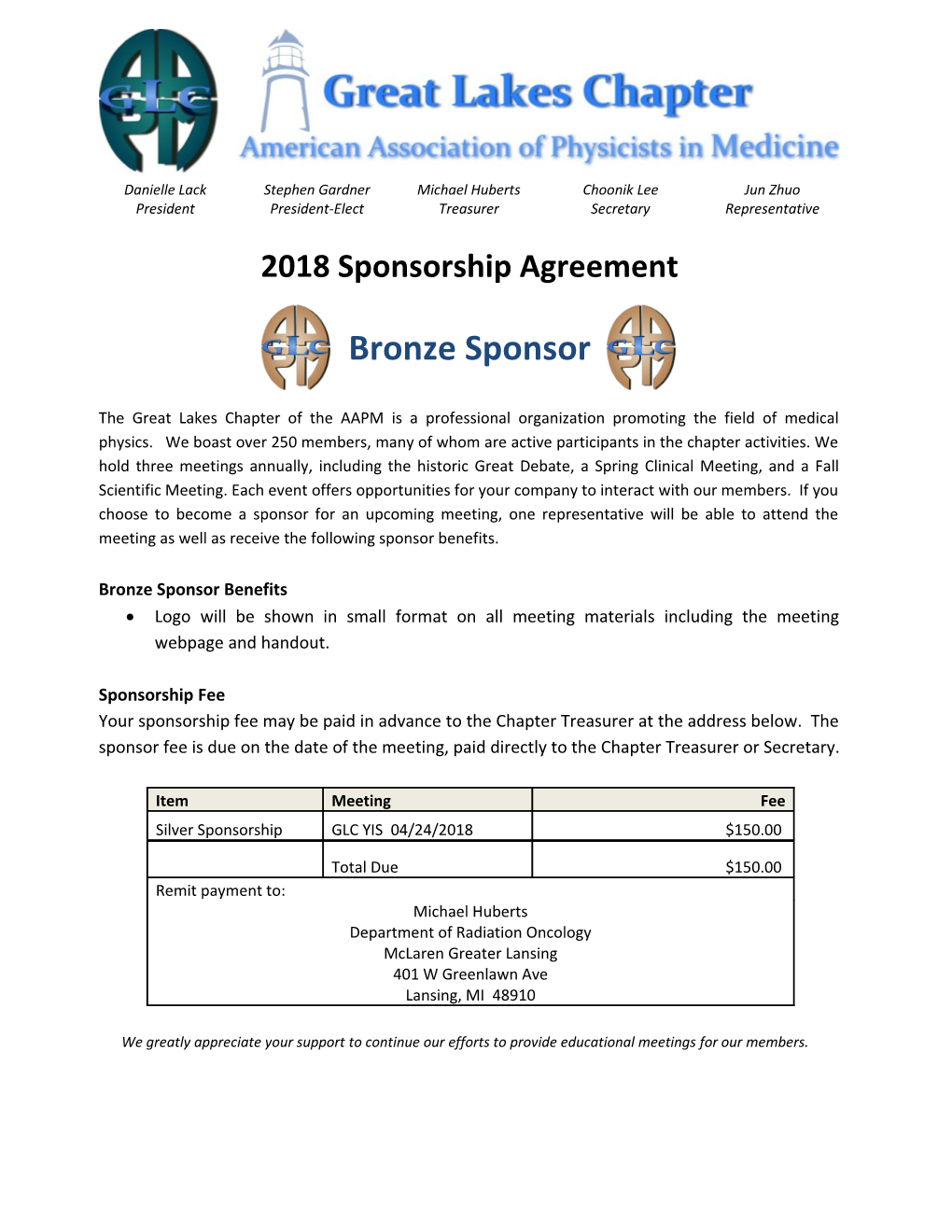 2018 Sponsorship Agreement