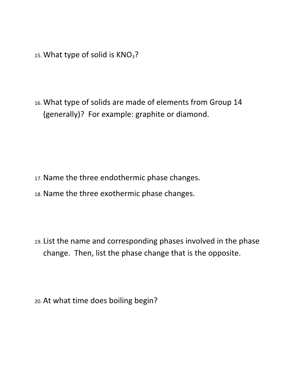Questions for Final Review Game (X)