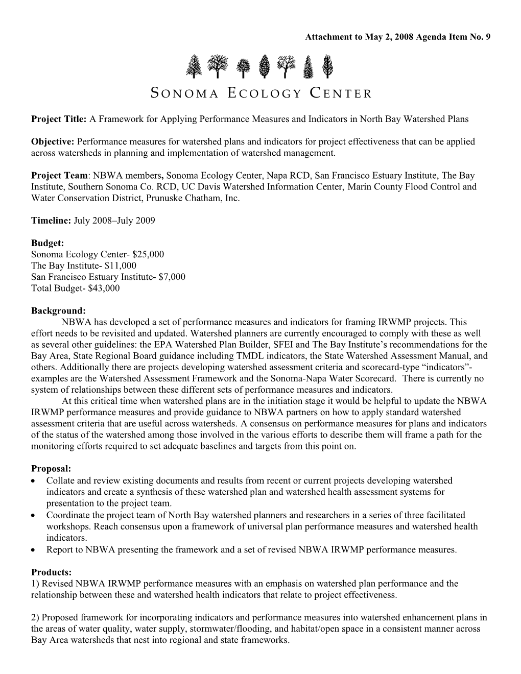 A Framework for Applying Indicators and Performance Measures in North Bay Watershed Plans