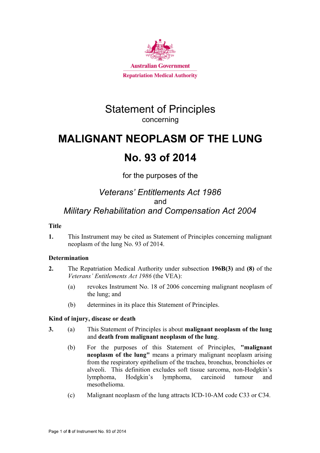 Malignant Neoplasm of the Lung