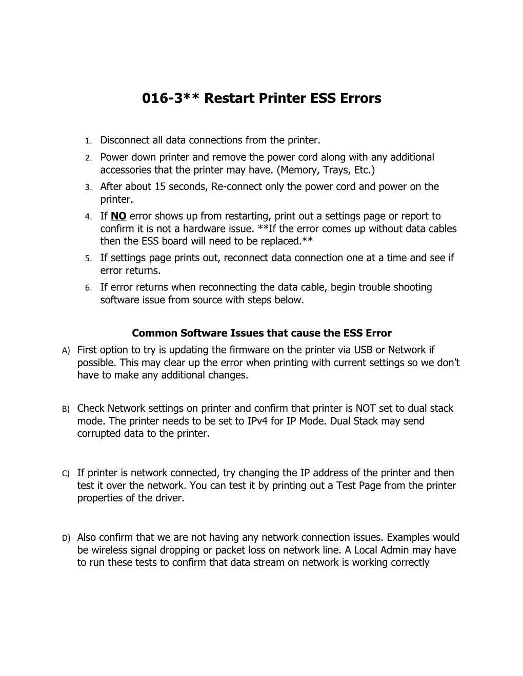 016-3 Restart Printer ESS Errors
